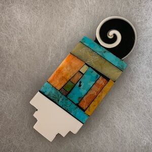 Mary Louise Tafoya Handmade Mosaic Pin or Pendant